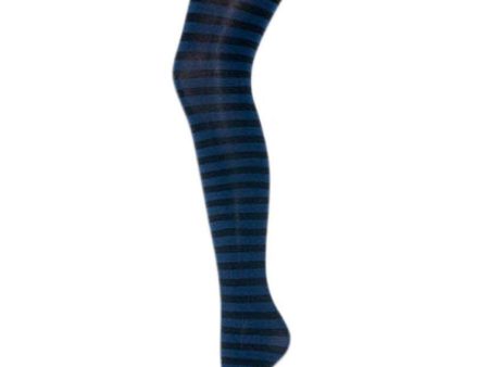 Frida stripe tights - Black Blue For Discount