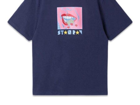 PEACE IS A TRIP TEE - Navy Online Hot Sale