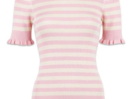 Nelja Stripe Knit Tee - Rose For Discount