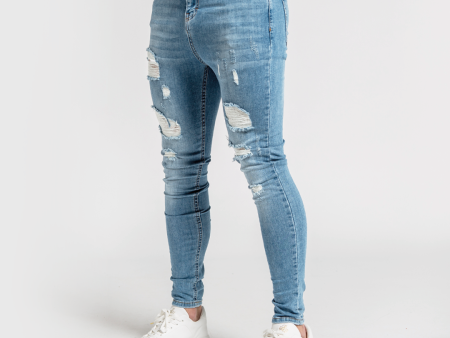 Luca Skinny Stretch - Distressed Light Blue Online