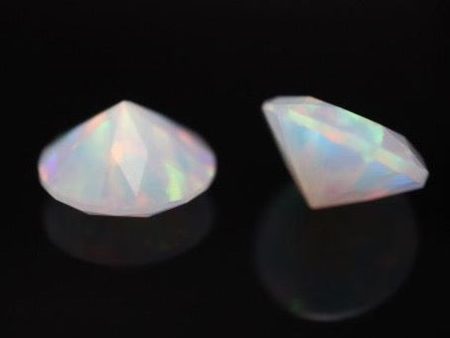 8mm Diamond Cut Opal by Ruby Pearl Co (White Opal) Discount