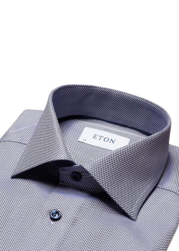 Slim-Gray Houndstooth King Twi - Blue Hot on Sale