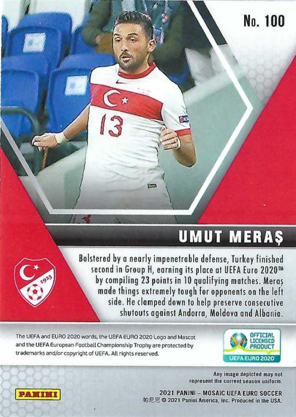 #100 Umut Meras - Turkey, 2021 Panini Mosaic UEFA EURO Online now