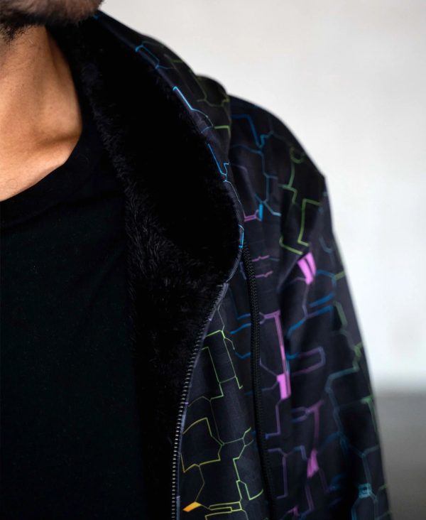 Fractured Rainbow Sherpa Hoodie by Glass Crane Online Hot Sale