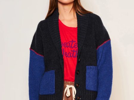 WOMEN S SHAWL COLLAR CARDI IN DEEP NAVY Online Sale