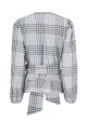 Taia wrap top - Pale Blue Check Sale