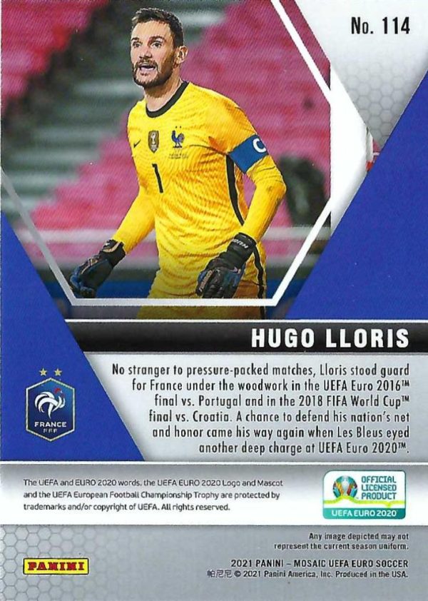 #114 Hugo Lloris - France, 2021 Panini Mosaic UEFA EURO Online