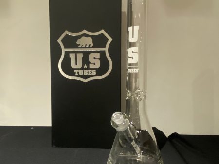 US Tubes 17 Inch Flagship Beaker 50 x 5mm with 19mm Joint and Display Box (White Block Decal) Online Sale