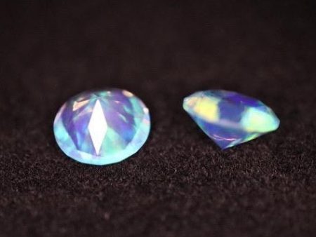 8mm Diamond Cut Opal by Ruby Pearl Co (Blue Opal) For Cheap