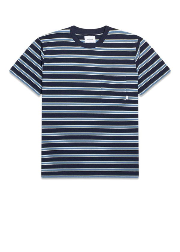 Troi Striped Tee - Navy on Sale