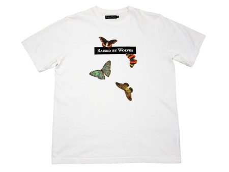 Butterflies Short Sleeve Shirt (White) Cheap