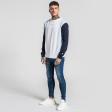 Sense Crew Sweater - White Light Blue Navy For Sale