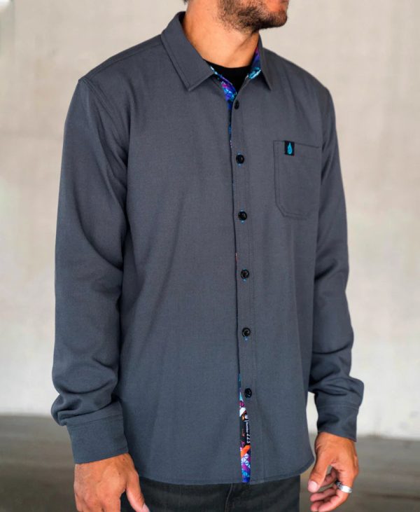 Vallejo Lined Button Down Shirt by Threyda For Sale