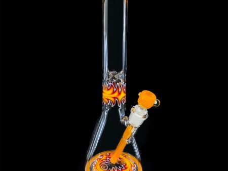 Vetro x Trademark Glass Custom Worked Beaker (Fire Fade to Clear) Supply