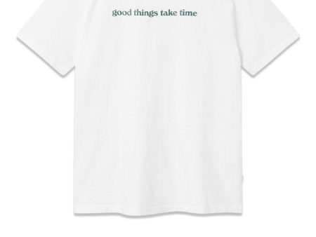 TIME T-SHIRT - White Dark Green Hot on Sale