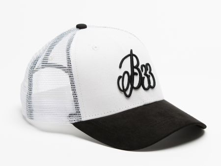 B33 Cap - White Black Fashion