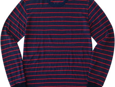 Linen Stripe Long Sleeve (Red) Hot on Sale