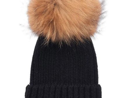 Hat Pom Pom - Black Natural Sale