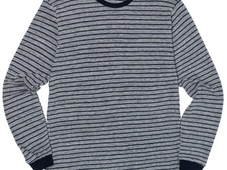 Long Sleeve Blue Stripe Shirt (Heather Navy) on Sale