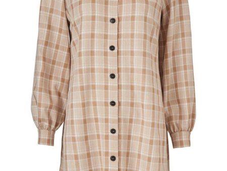 Giana dress - Beige Check For Discount