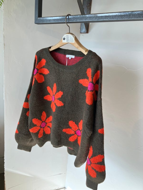 MIRACLE  FLORAL KNIT  OLIVE Online