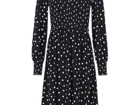 Tomme print dress - Bold Dot Black Discount