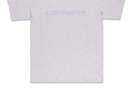 W  S S Script T-Shirt - Ash Heather   Soft Lavender Online Sale