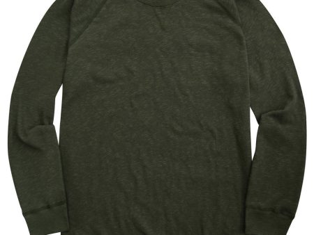 Slub Knit Crewneck (Olive) on Sale