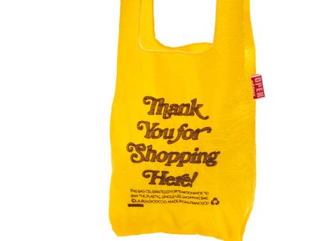 ECO BAG   MINI TOTE  SHOPPING   Brown Thread on Yellow Fabric Online Sale