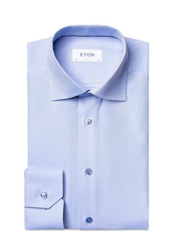 Slim - Dobby Shirt - Blue Online Hot Sale