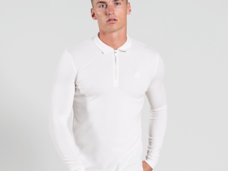 Gatten Long Sleeve Polo Shirt - Off White Online Sale