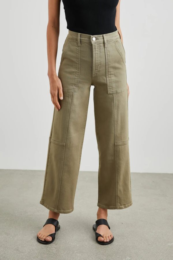 Getty crop utility wide leg Washed Olive🤍 For Sale