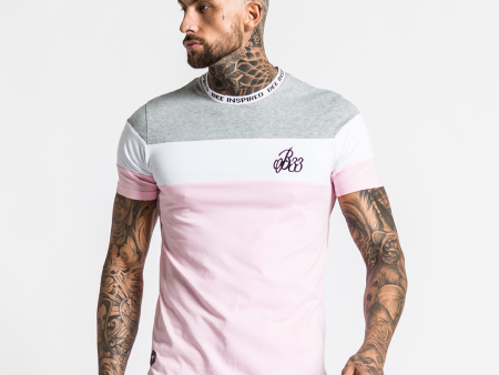 Horizon Tee - Grey White Pink Supply