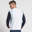 Sense Crew Sweater - White Light Blue Navy For Sale