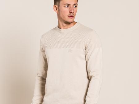 Menzo Crew Sweater - Sand on Sale