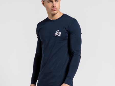 Signature Long Sleeve Tee - Midnight Navy For Sale