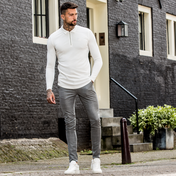 Gatten Long Sleeve Polo Shirt - Off White Online Sale