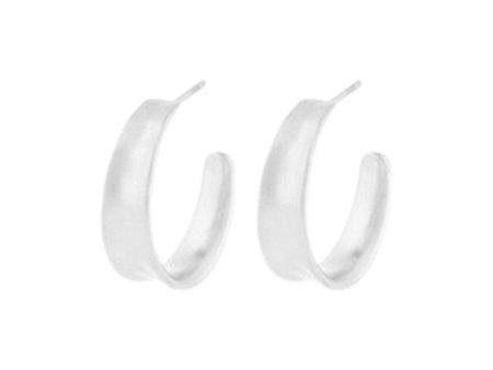 Small Saga Earrings  22 mm - Silver on Sale