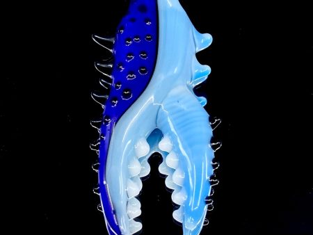 Lindemann Glass Claw Pendant (Blue with Black Pin Stripe) Sale