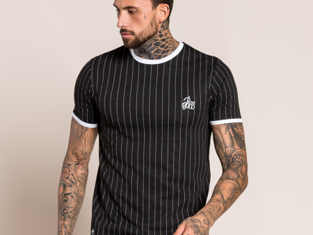 Turo Tee - Black Pinstripe Online