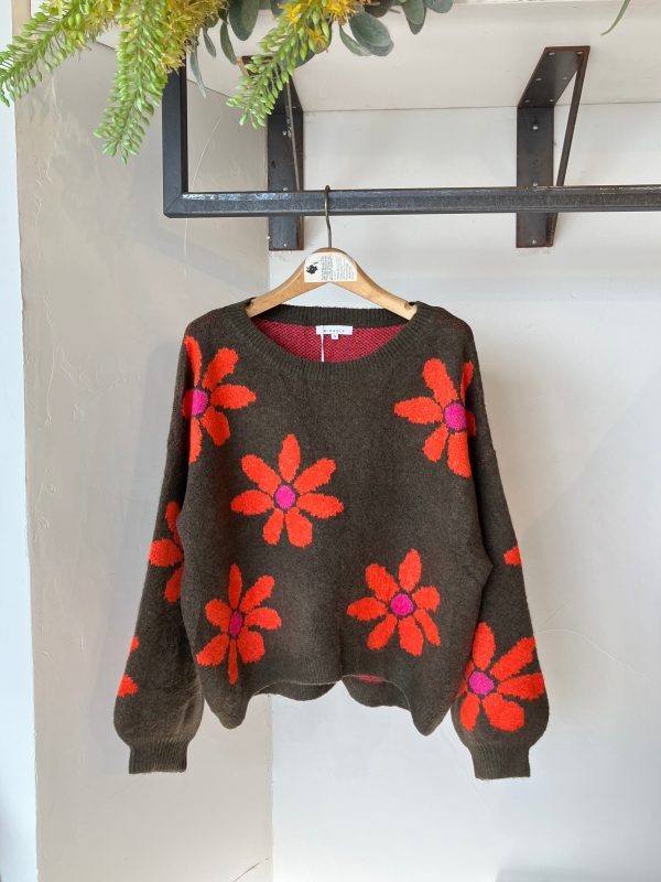 MIRACLE  FLORAL KNIT  OLIVE Online