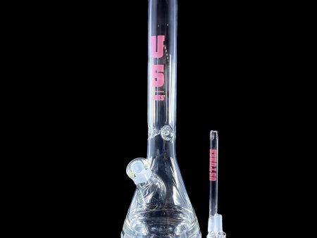 US Tubes 17 Inch Flagship Beaker 50 x 5mm with 19mm Joint and Display Box (Pink Block Decal) Online Sale